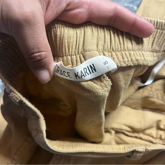 Grace Karin Women's Khaki Chinos Small Missing Button - Picture 4 of 7